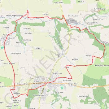 Itinéraire Autour de Guiler-sur-Goyen, distance, dénivelé, altitude, carte, profil, trace GPS