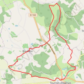 Itinéraire Tournon-d'Agenais / Bourlens, randonnée-en-Quercy - Pays de la vallée du Lot, distance, dénivelé, altitude, carte, profil, trace GPS