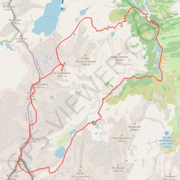 Itinéraire Pic Palas, pic de la Lie, pic de Batboucou, Courouaou, pic Cadier, distance, dénivelé, altitude, carte, profil, trace GPS