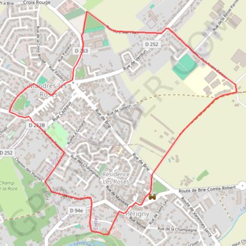 Itinéraire Circuit Mandres - Périgny, distance, dénivelé, altitude, carte, profil, trace GPS