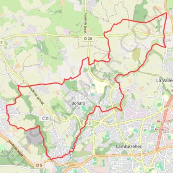 Itinéraire Au fil de la Penfeld, distance, dénivelé, altitude, carte, profil, trace GPS