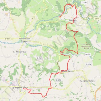 Itinéraire Trail Moulin de la sée parcours, distance, dénivelé, altitude, carte, profil, trace GPS