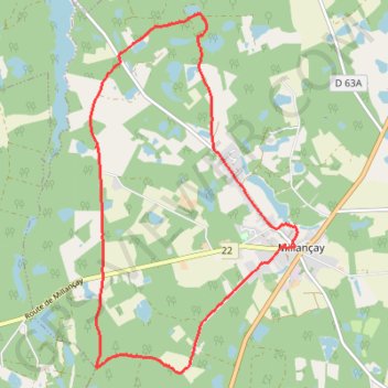 Itinéraire Millancay, distance, dénivelé, altitude, carte, profil, trace GPS