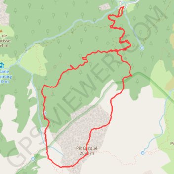 Itinéraire Pic Bacqué depuis le pont Lamareich, distance, dénivelé, altitude, carte, profil, trace GPS