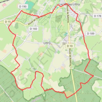 Itinéraire Rando Molay Littry, distance, dénivelé, altitude, carte, profil, trace GPS