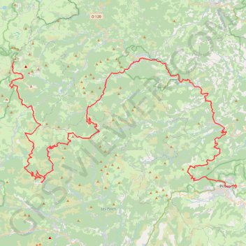 Itinéraire Viron en Ardèche, distance, dénivelé, altitude, carte, profil, trace GPS
