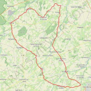 Itinéraire 1 - Concentration motos Balleroy-Sur-Drôme 2025, distance, dénivelé, altitude, carte, profil, trace GPS