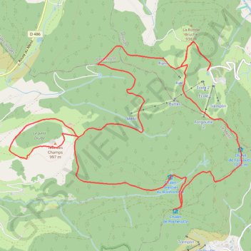 Itinéraire Haut du Riant, Rochelotte, Tête des Champs, Cote 100, distance, dénivelé, altitude, carte, profil, trace GPS