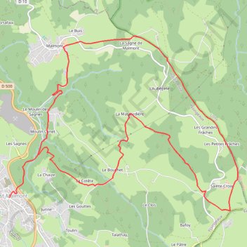 Itinéraire Le Velay des 3 Rivières - Le Grand Faux - Saint-Just-Malmont, distance, dénivelé, altitude, carte, profil, trace GPS
