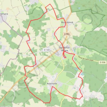 Itinéraire Condé sur Vesgre, distance, dénivelé, altitude, carte, profil, trace GPS