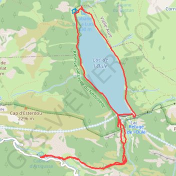 Itinéraire Tour du lac de l'Oule (vallée d'Aure), distance, dénivelé, altitude, carte, profil, trace GPS