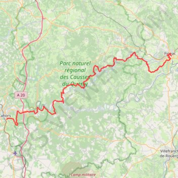 Itinéraire Stage 1: Figeac to Béduer — the GR 651, distance, dénivelé, altitude, carte, profil, trace GPS