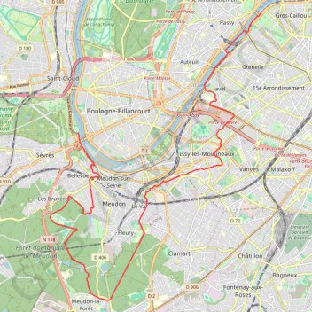 Itinéraire Marche nordique ECOTRAIL Paris, distance, dénivelé, altitude, carte, profil, trace GPS