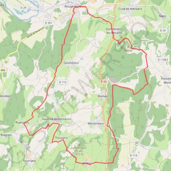 Itinéraire GRP des 7 rivières, distance, dénivelé, altitude, carte, profil, trace GPS