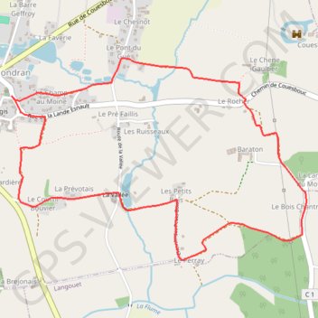 Itinéraire Sentier de Baraton - Saint-Gondran, distance, dénivelé, altitude, carte, profil, trace GPS