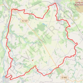 Itinéraire Tour de la Vienne Limousine (Vienne), distance, dénivelé, altitude, carte, profil, trace GPS