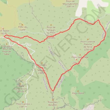Itinéraire Rempart de la Rivière de l'Est - Piton Textor, distance, dénivelé, altitude, carte, profil, trace GPS