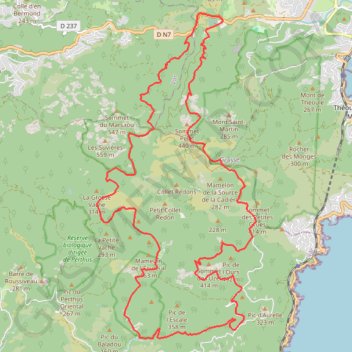 Itinéraire Esterel - Balade de la dent de l'ours, distance, dénivelé, altitude, carte, profil, trace GPS