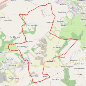 Itinéraire Autour de Keraudry près de Guipavas, distance, dénivelé, altitude, carte, profil, trace GPS