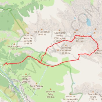 Itinéraire Pic Long, distance, dénivelé, altitude, carte, profil, trace GPS