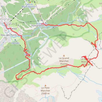 Itinéraire Grand Marchet (Tour et sommet) depuis les Fontanettes (Vanoise), distance, dénivelé, altitude, carte, profil, trace GPS