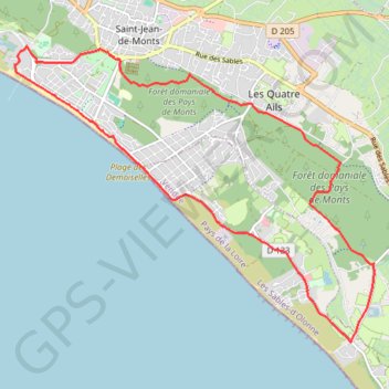 Itinéraire Boucle coquillages et pommes de pin, distance, dénivelé, altitude, carte, profil, trace GPS