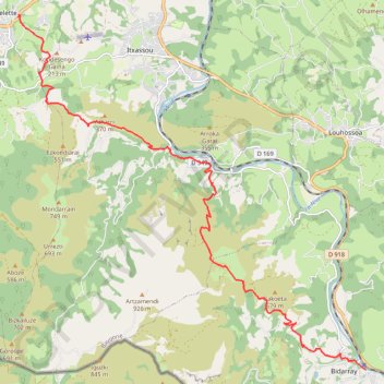 Itinéraire De Bidarray à Espelette, distance, dénivelé, altitude, carte, profil, trace GPS