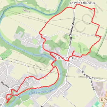 Itinéraire Sainte Pezenne (surimeau), distance, dénivelé, altitude, carte, profil, trace GPS