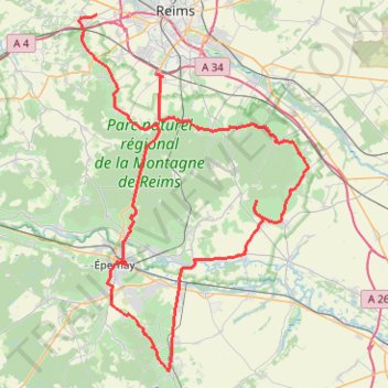 Itinéraire Route du Champagne_1, distance, dénivelé, altitude, carte, profil, trace GPS