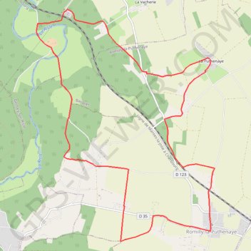Itinéraire Circuit des Clochers - Romilly la Puthenaye, distance, dénivelé, altitude, carte, profil, trace GPS