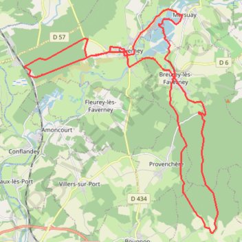 Itinéraire De la catastrophe des Balières au château de Saramboz - Breurey-Les-Faverney, distance, dénivelé, altitude, carte, profil, trace GPS