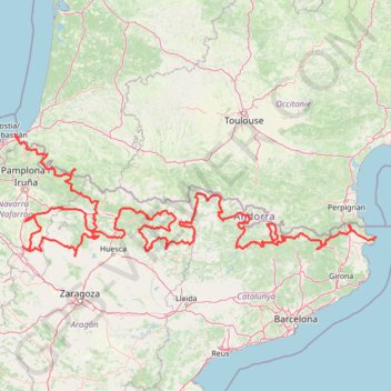 Itinéraire 14 day track - Transpyrenees 2013, distance, dénivelé, altitude, carte, profil, trace GPS