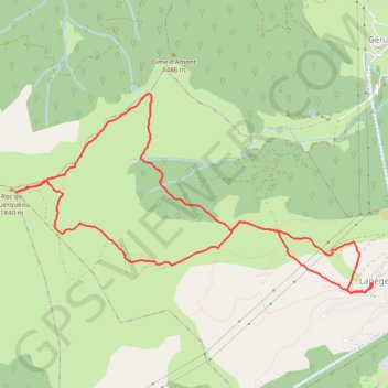 Itinéraire Tarascon Niaux Lapège Roc de Querquéou, distance, dénivelé, altitude, carte, profil, trace GPS
