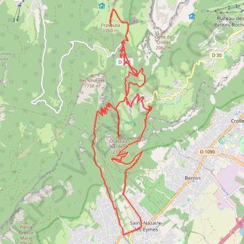 Itinéraire Pravouta, distance, dénivelé, altitude, carte, profil, trace GPS