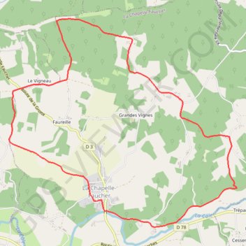 Itinéraire Boucle de la Chapelle Faucher, distance, dénivelé, altitude, carte, profil, trace GPS