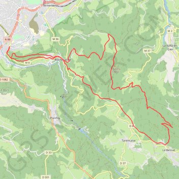 Itinéraire Montée vers Le Bessat, distance, dénivelé, altitude, carte, profil, trace GPS