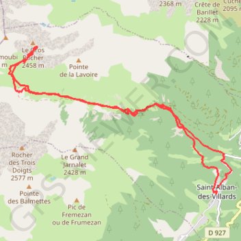 Itinéraire Col de la Lavoire, distance, dénivelé, altitude, carte, profil, trace GPS