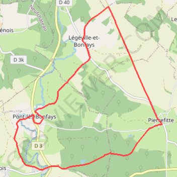 Itinéraire Le sentier de Pierrebonfays - Légéville et Bonfays, distance, dénivelé, altitude, carte, profil, trace GPS