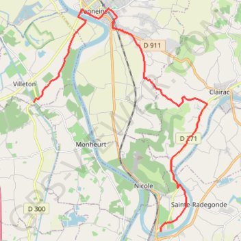 Itinéraire Canal des 2 mers Clairac, distance, dénivelé, altitude, carte, profil, trace GPS