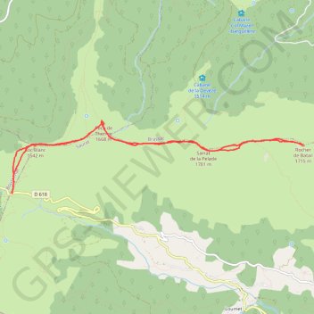 Itinéraire Sarrat de la Pelade - Rocher de Batail, distance, dénivelé, altitude, carte, profil, trace GPS