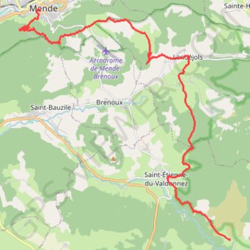 Itinéraire Mende - La Fage, distance, dénivelé, altitude, carte, profil, trace GPS