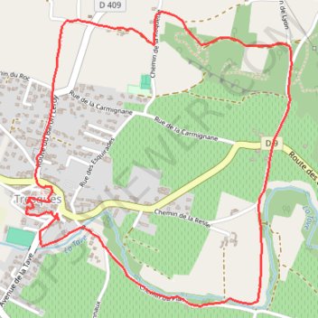 Itinéraire Autour de Tresques, distance, dénivelé, altitude, carte, profil, trace GPS