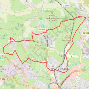 Itinéraire Rodez Agglomeration - Circuit 16 - La Castonétoise, distance, dénivelé, altitude, carte, profil, trace GPS