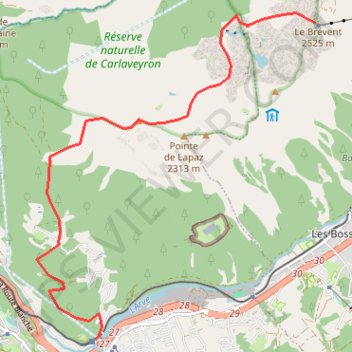 Itinéraire Brévent, distance, dénivelé, altitude, carte, profil, trace GPS