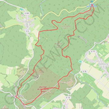 Itinéraire Le hochwald - ligne maginot (fossé antichar), distance, dénivelé, altitude, carte, profil, trace GPS
