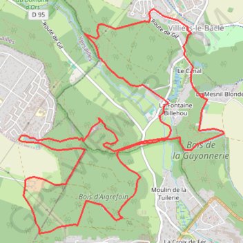 Itinéraire Villiers-le-Bâcle - Bois d Aigrefoin, distance, dénivelé, altitude, carte, profil, trace GPS