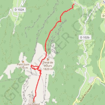 Itinéraire Le Grand Som par le Chateau, distance, dénivelé, altitude, carte, profil, trace GPS