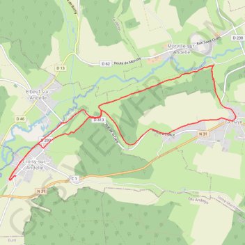 Itinéraire Croisy sur Andelle, distance, dénivelé, altitude, carte, profil, trace GPS