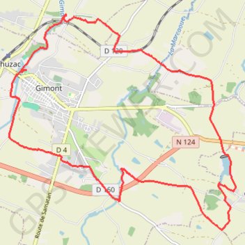 Itinéraire Autour de Gimont, distance, dénivelé, altitude, carte, profil, trace GPS