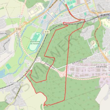 Itinéraire Trail en forêt d'Evreux, distance, dénivelé, altitude, carte, profil, trace GPS